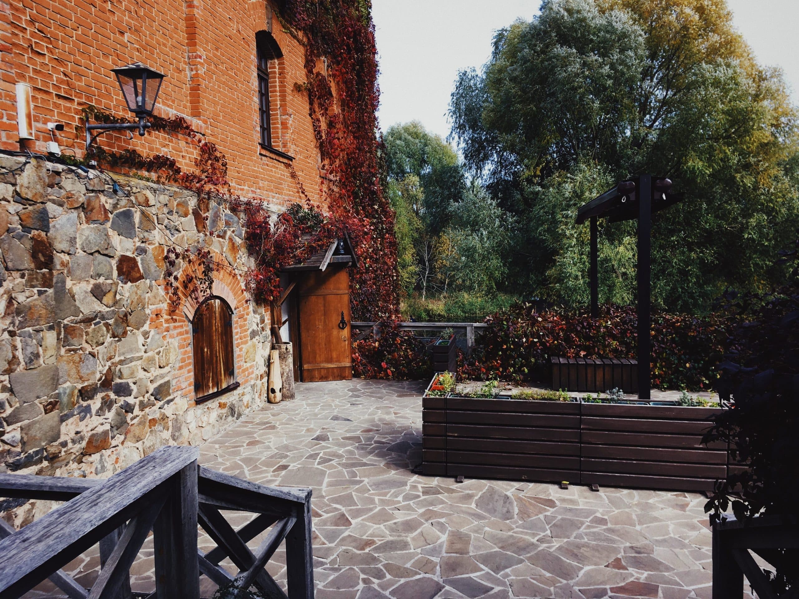 Custom landscaping, fire feature, or hardscape by Field of Dreams