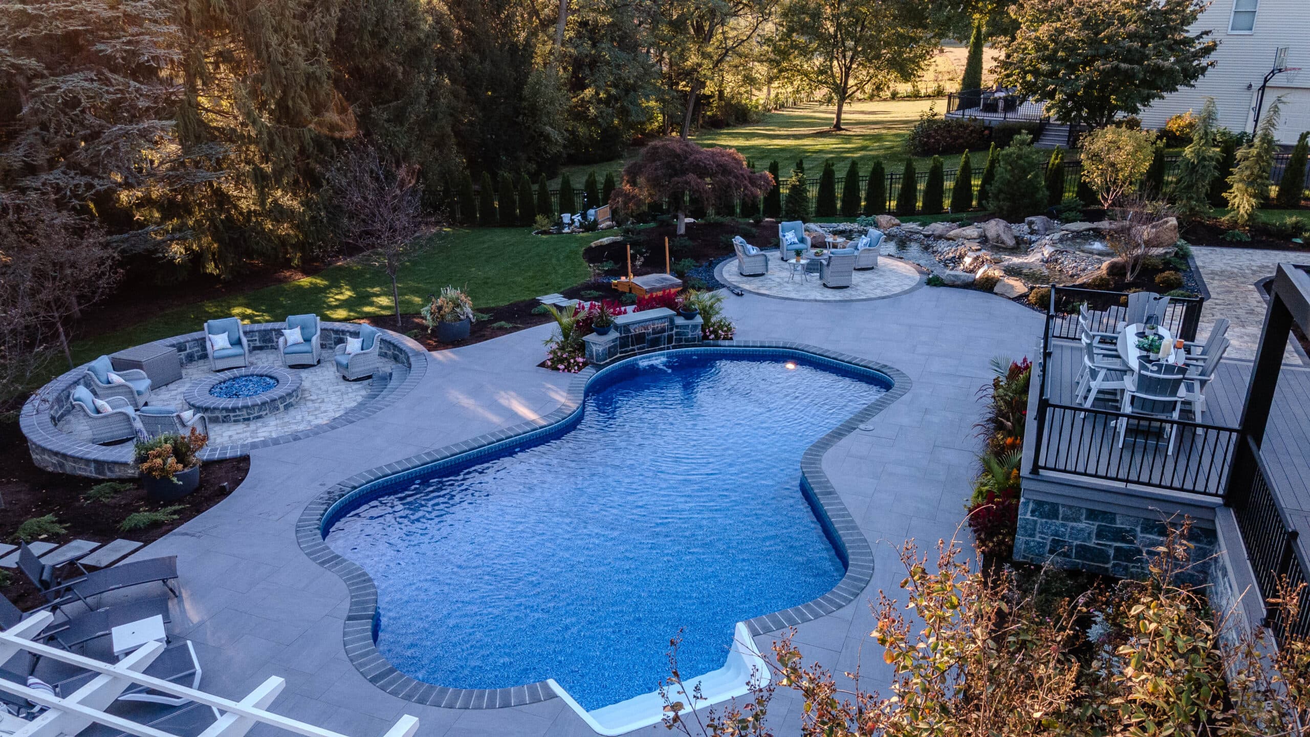 Aerial of a completed Field of Dreams backyard