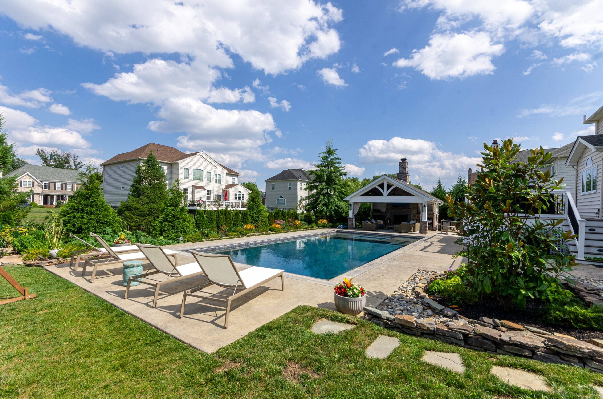Pool and pavilion designed for weeknights and weekends