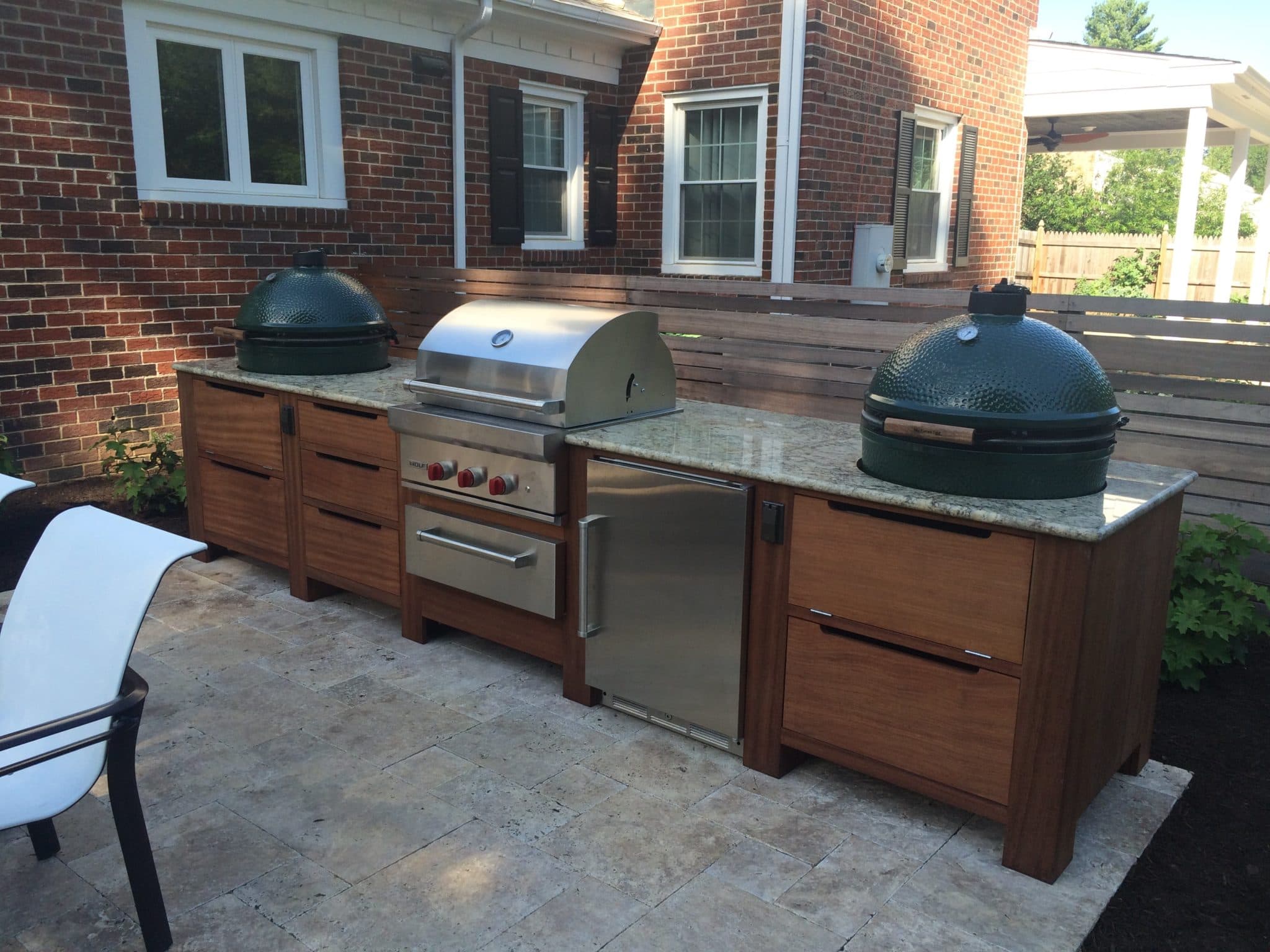 Outdoor kitchen for evenings after the market